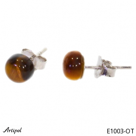 Boucles d'oreilles E1003-OT en Oeil de tigre véritable