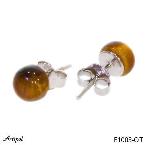 Earrings E1003-OT with real Tiger's eye