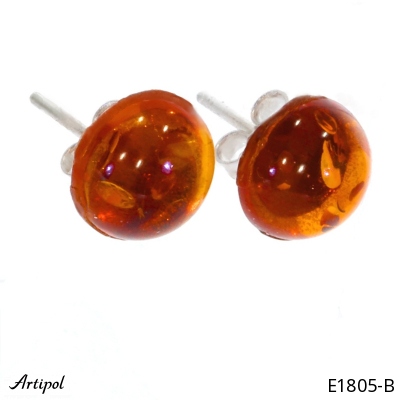 Earrings E1805-B with real Amber