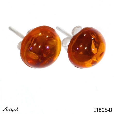 Earrings E1805-B with real Amber