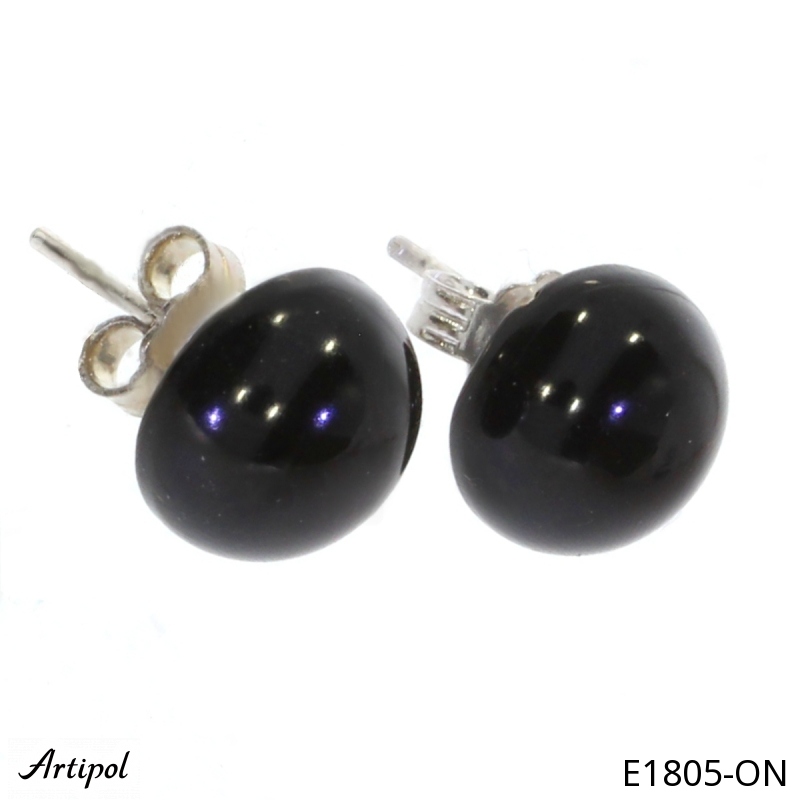 Earrings E1805-ON with real Black Onyx