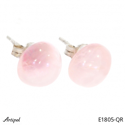 Earrings E1805-QR with real Rose quartz