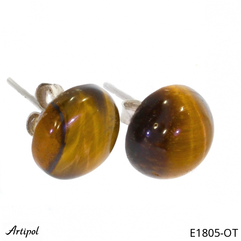 Boucles d'oreilles E1805-OT en Oeil de tigre véritable