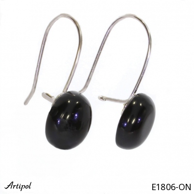 Boucles d'oreilles E1806-ON en Onyx noir véritable