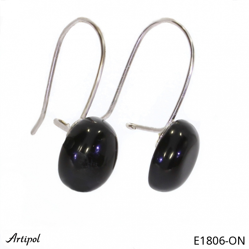Boucles d'oreilles E1806-ON en Onyx noir véritable