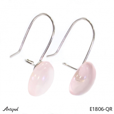 Earrings E1806-QR with real Rose Quartz
