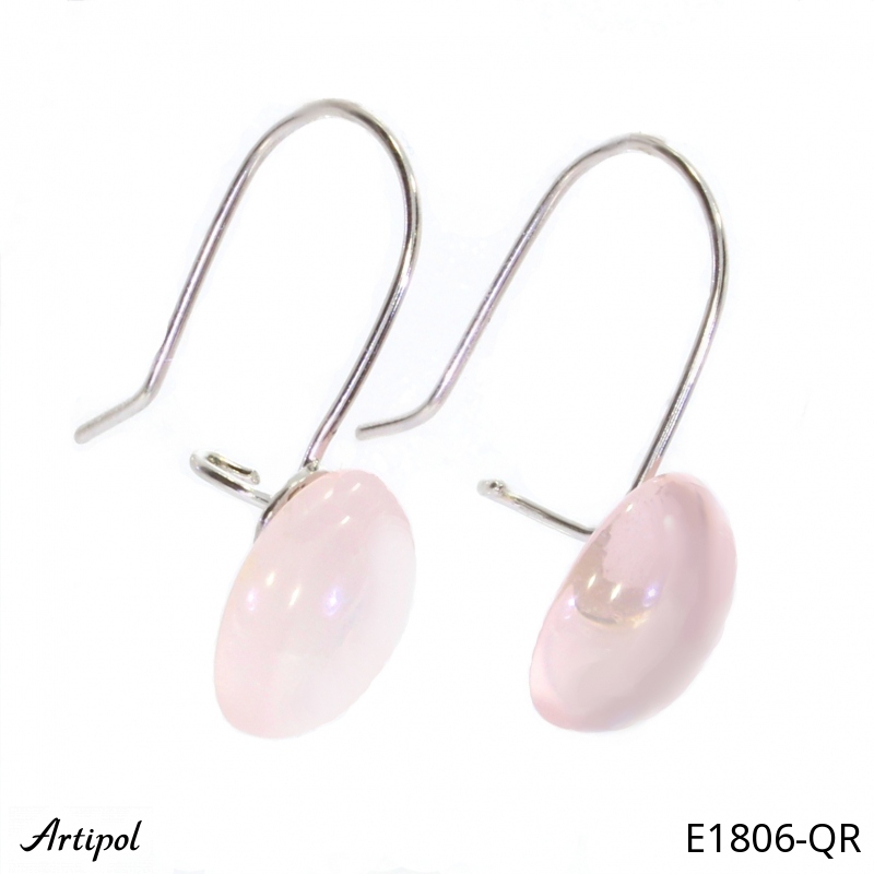 Earrings E1806-QR with real Rose quartz