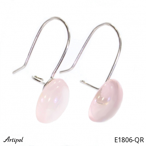 Earrings E1806-QR with real Rose Quartz