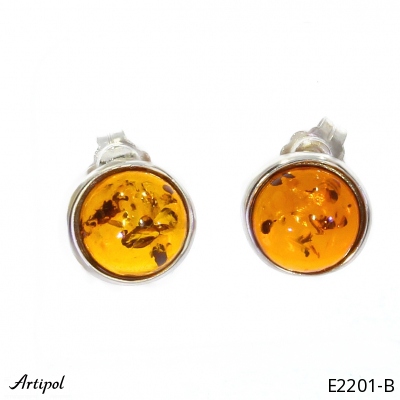 Earrings E2201-B with real Amber