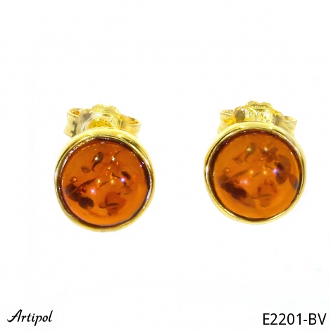 Earrings E2201-BV with real Amber