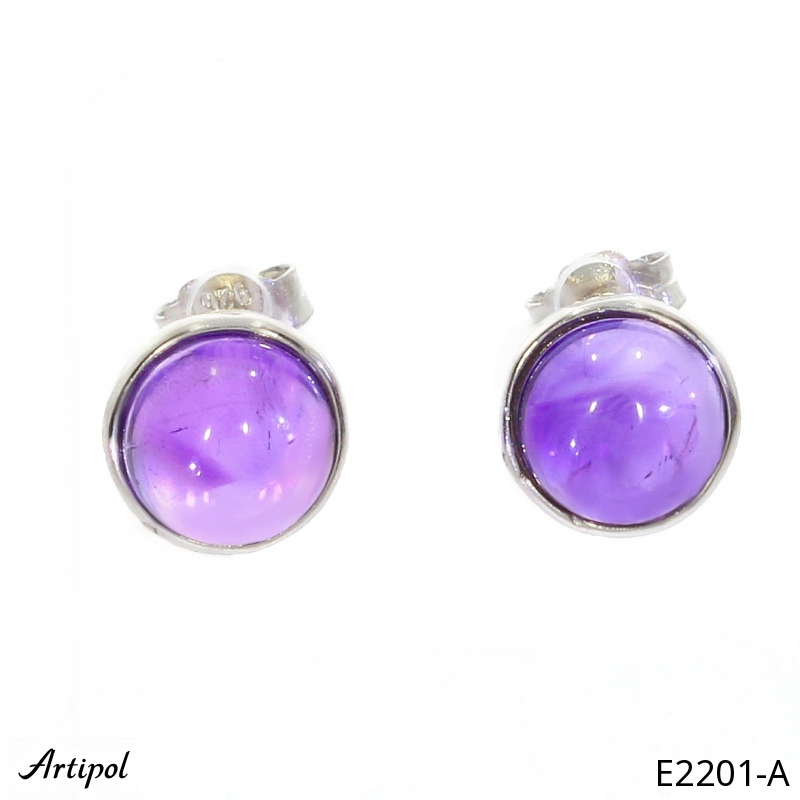 Earrings E2201-A with real Amethyst