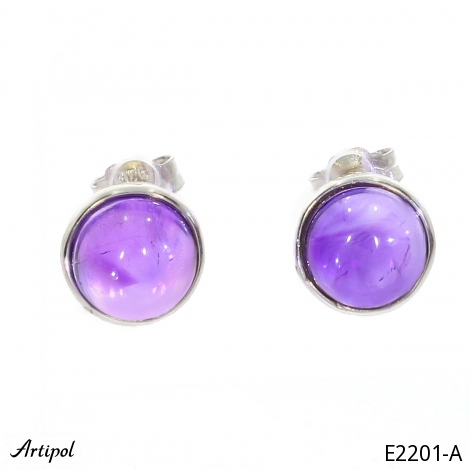 Earrings E2201-A with real Amethyst