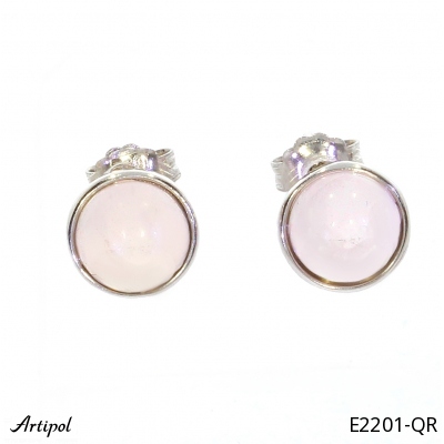 Earrings E2201-QR with real Rose quartz