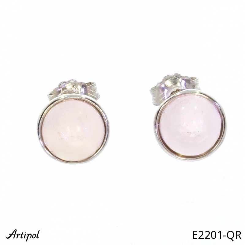 Earrings E2201-QR with real Rose Quartz