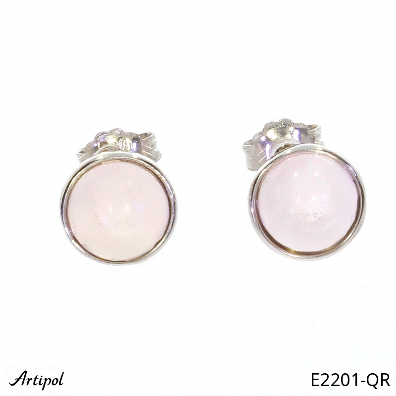Earrings E2201-QR with real Rose quartz