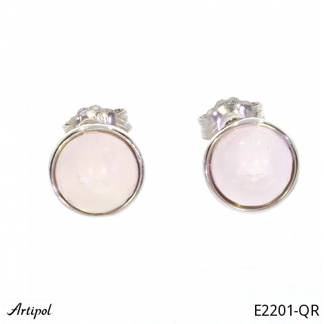 Earrings E2201-QR with real Rose Quartz