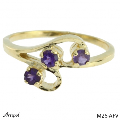 Ring M26-AFV with real Amethyst gold plated