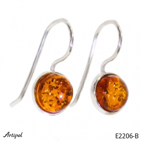 Earrings E2206-B with real Amber