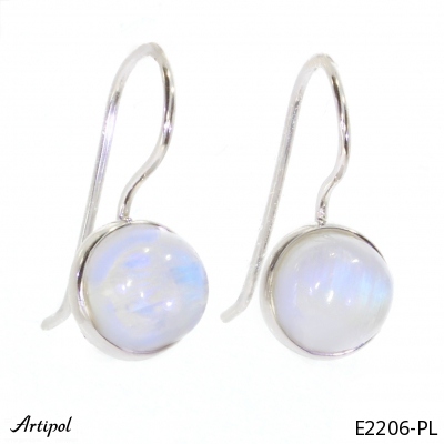 Earrings E2206-PL with real Rainbow Moonstone
