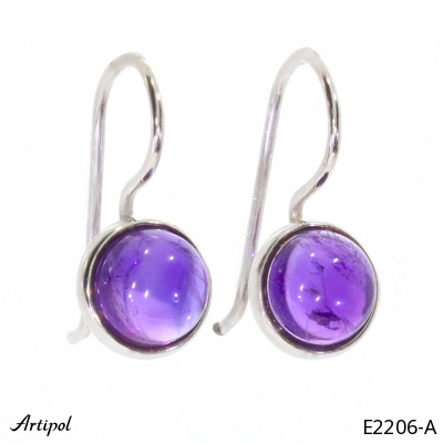 Earrings E2206-A with real Amethyst