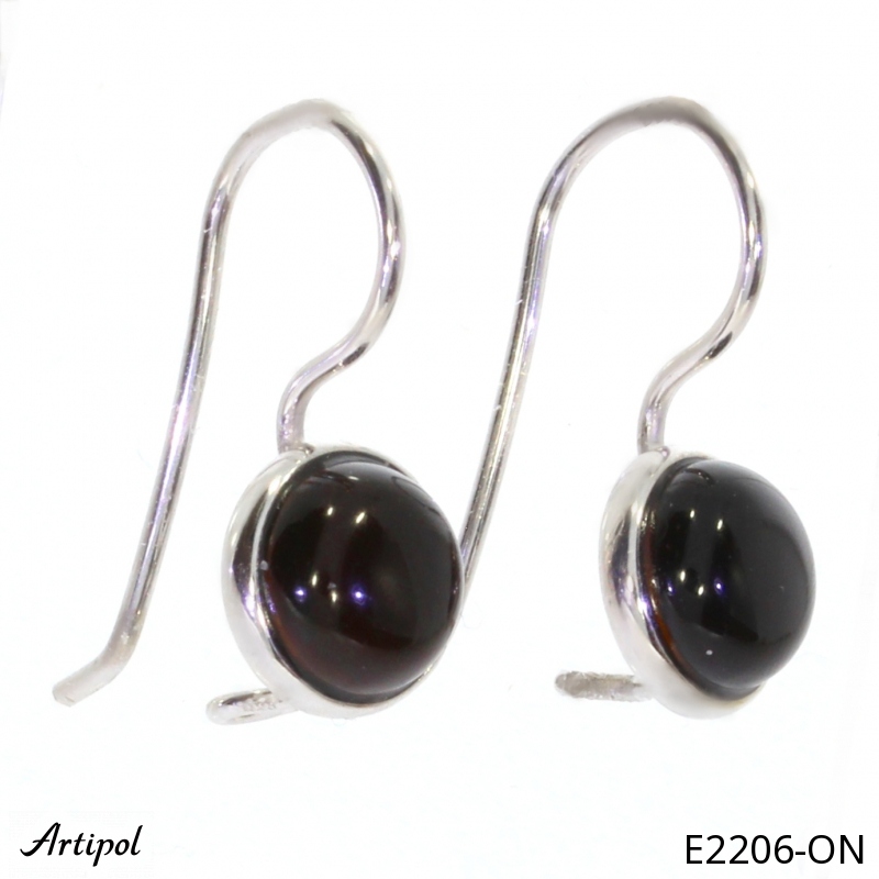 Earrings E2206-ON with real Black Onyx