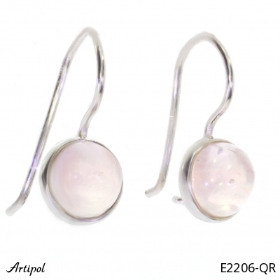 Earrings E2206-QR with real Rose Quartz