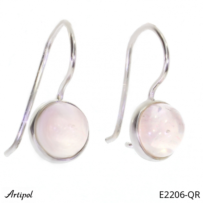 Earrings E2206-QR with real Rose quartz