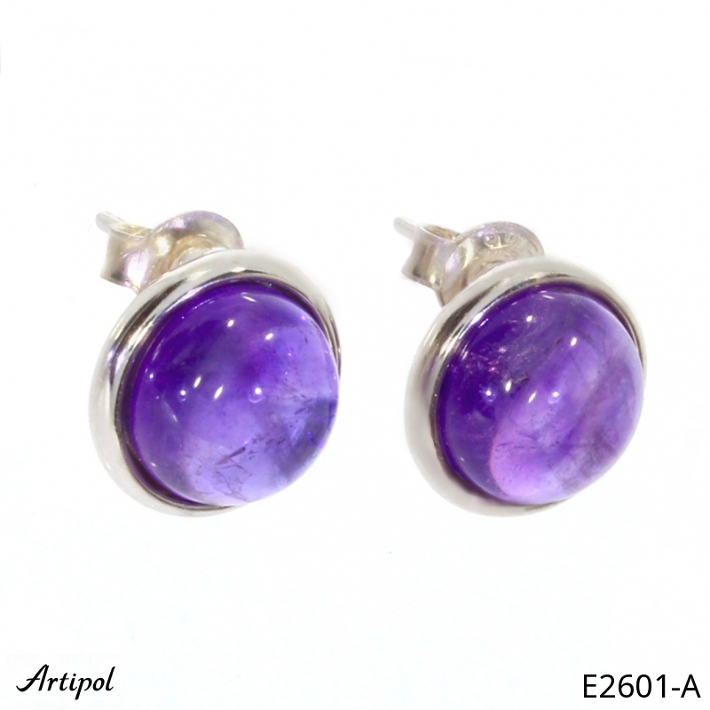 Earrings E2601-A with real Amethyst