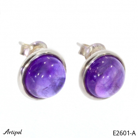 Earrings E2601-A with real Amethyst