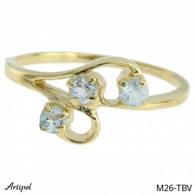 Ring M26-TBV with real Blue topaz gold plated