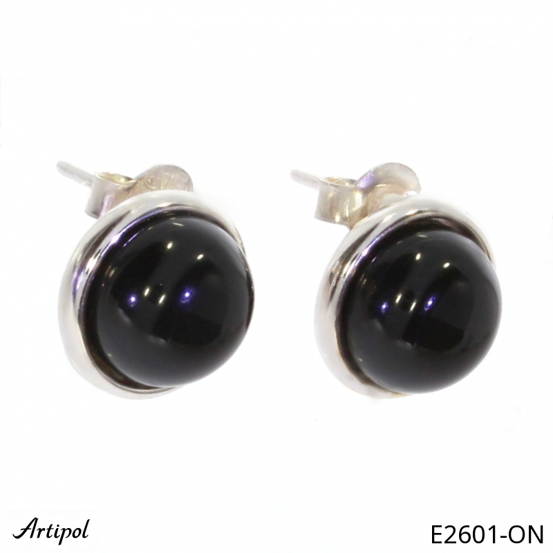 Boucles d'oreilles E2601-ON en Onyx noir véritable