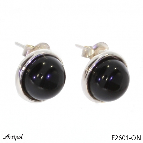 Earrings E2601-ON with real Black Onyx