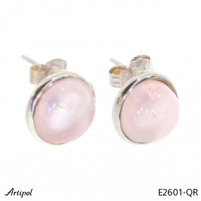 Earrings E2601-QR with real Rose quartz