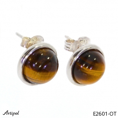 Earrings E2601-OT with real Tiger's eye
