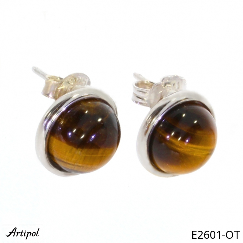 Boucles d'oreilles E2601-OT en Oeil de tigre véritable