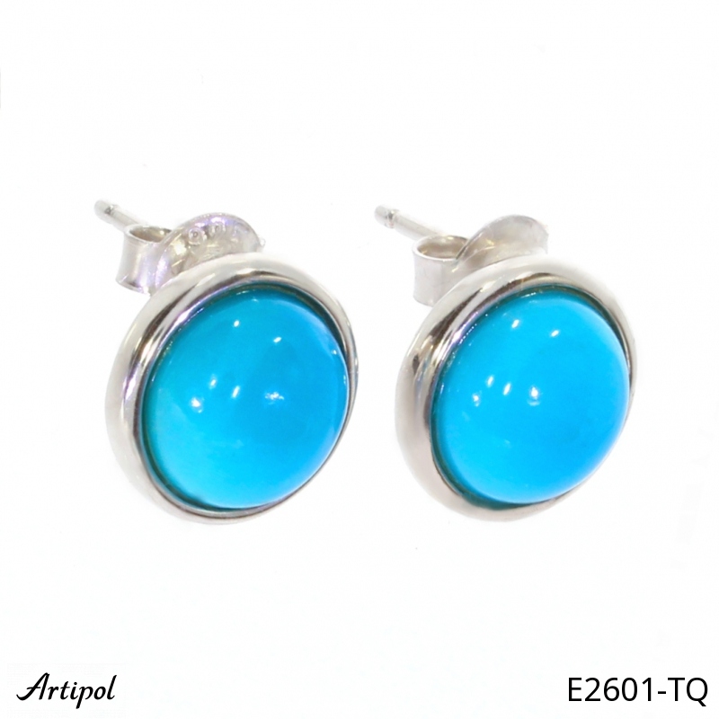 Earrings E2601-TQ with real Turquoise