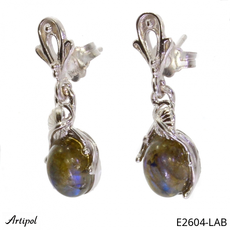 Earrings E2604-LAB with real Labradorite