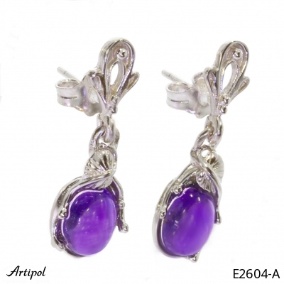 Earrings E2604-A with real Amethyst