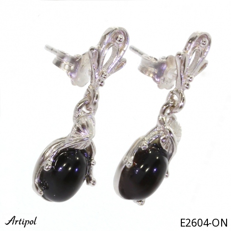 Earrings E2604-ON with real Black Onyx