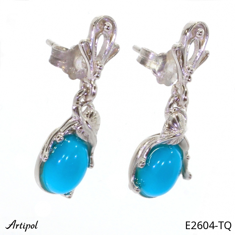 Earrings E2604-TQ with real Turquoise