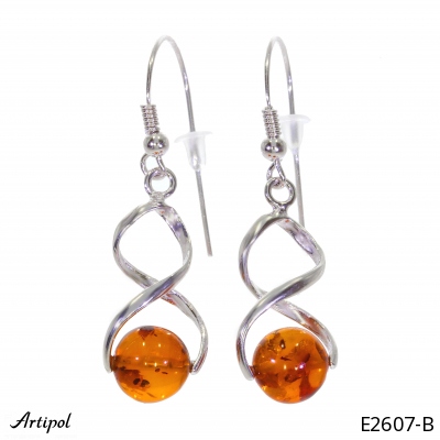 Earrings E2607-B with real Amber
