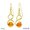 Earrings E2607-BV with real Amber gold plated