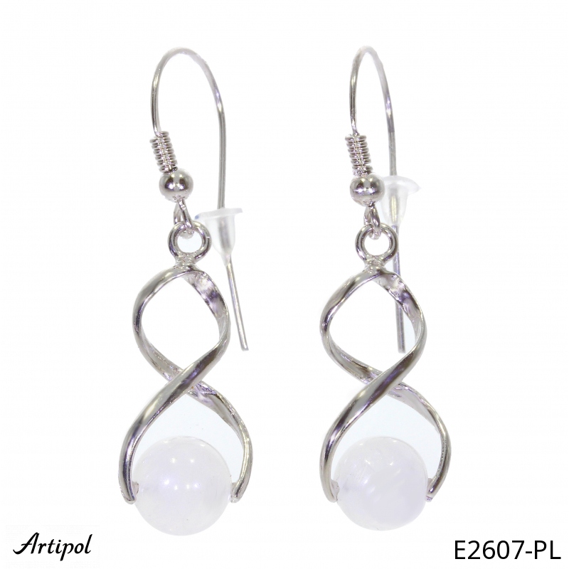 Earrings E2607-PL with real Moonstone