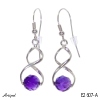 Earrings E2607-A with real Amethyst
