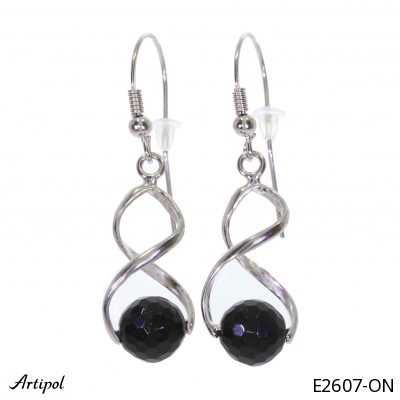Earrings E2607-ON with real Black Onyx