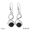 Earrings E2607-ON with real Black Onyx