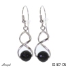 Earrings E2607-ON with real Black onyx