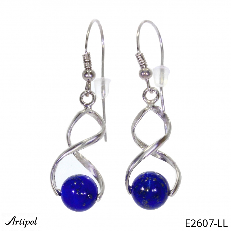 Earrings E2607-LL with real Lapis lazuli