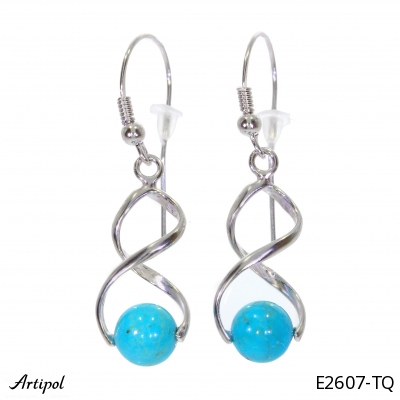 Earrings E2607-TQ with real Turquoise
