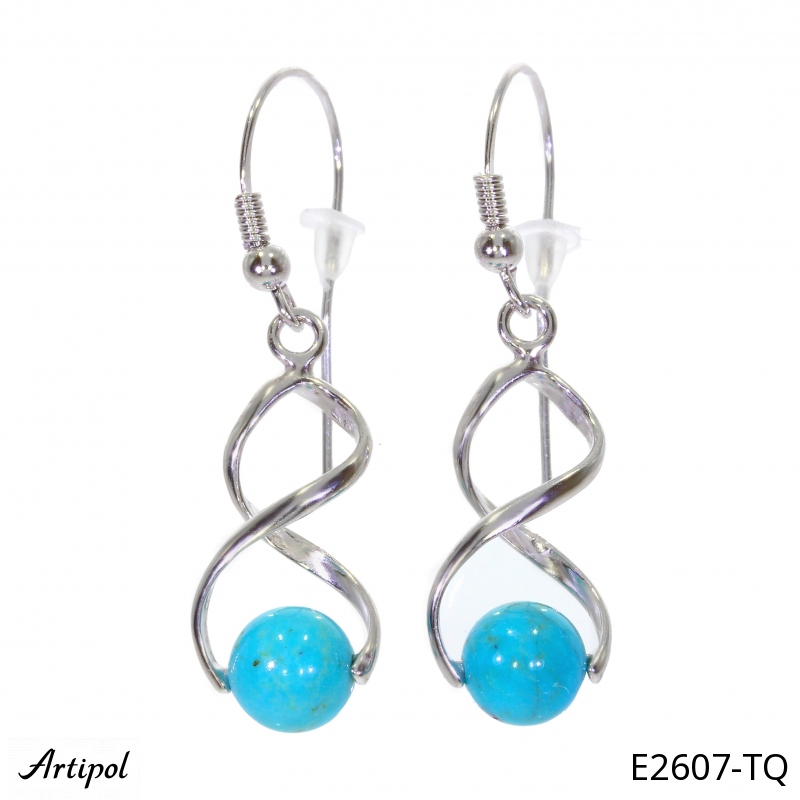 Earrings E2607-TQ with real Turquoise